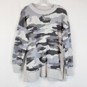 Aerie Crew Neck Hometown Desert Camo Sweatshirt Pullover Womens Size Small Gray